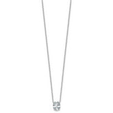 14k White Gold 1 1/2 carat Lab Grown Diamond VS/SI+ G+ Oval Complete Four Prong 18 inch Pendant Necklace